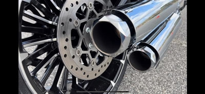 Softail Long Tip Compatible Exhaust Pipes | Chrome