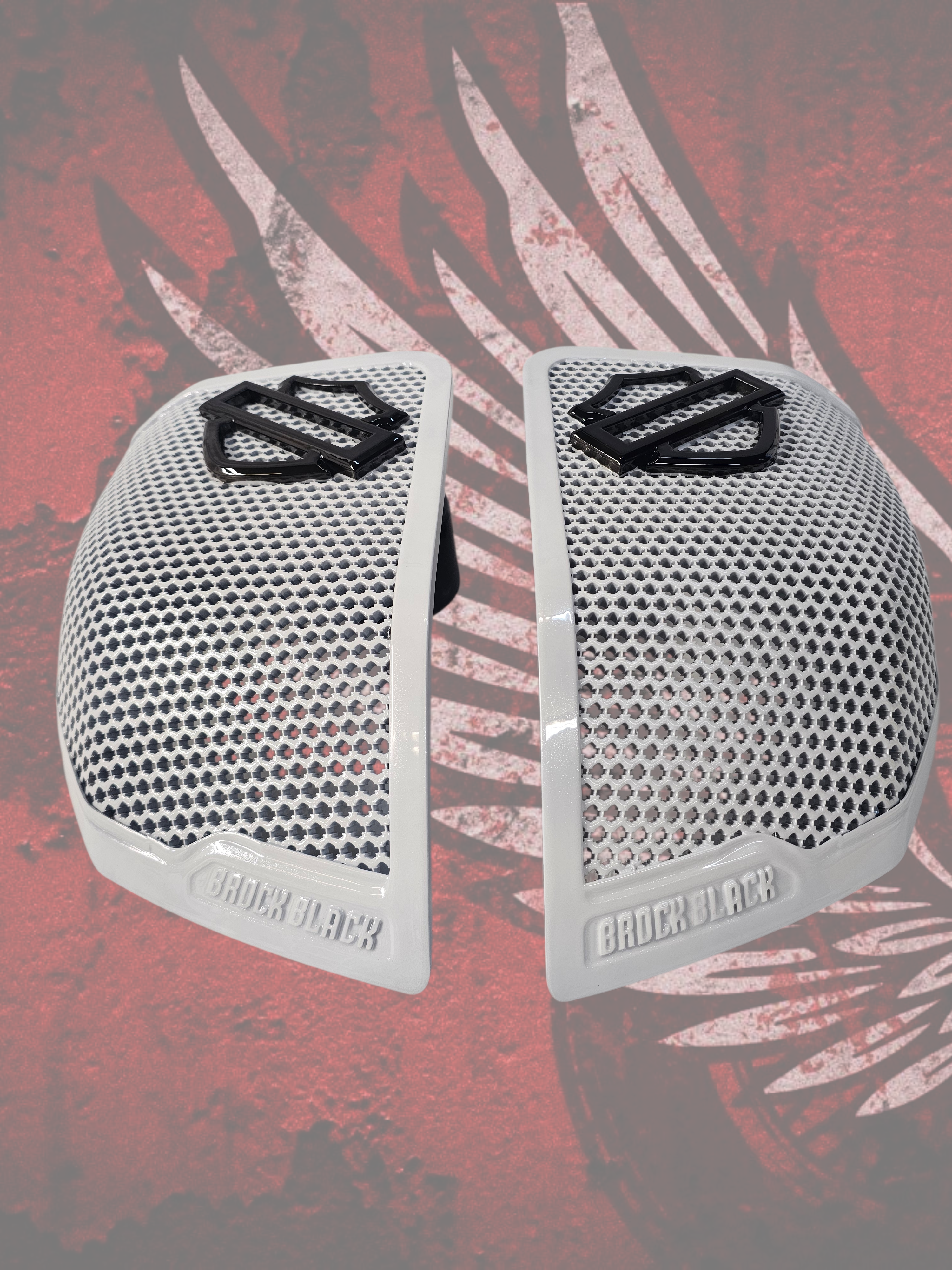 24+ Harley Davidson bag lid Speaker Grill Cover Guard shield theme