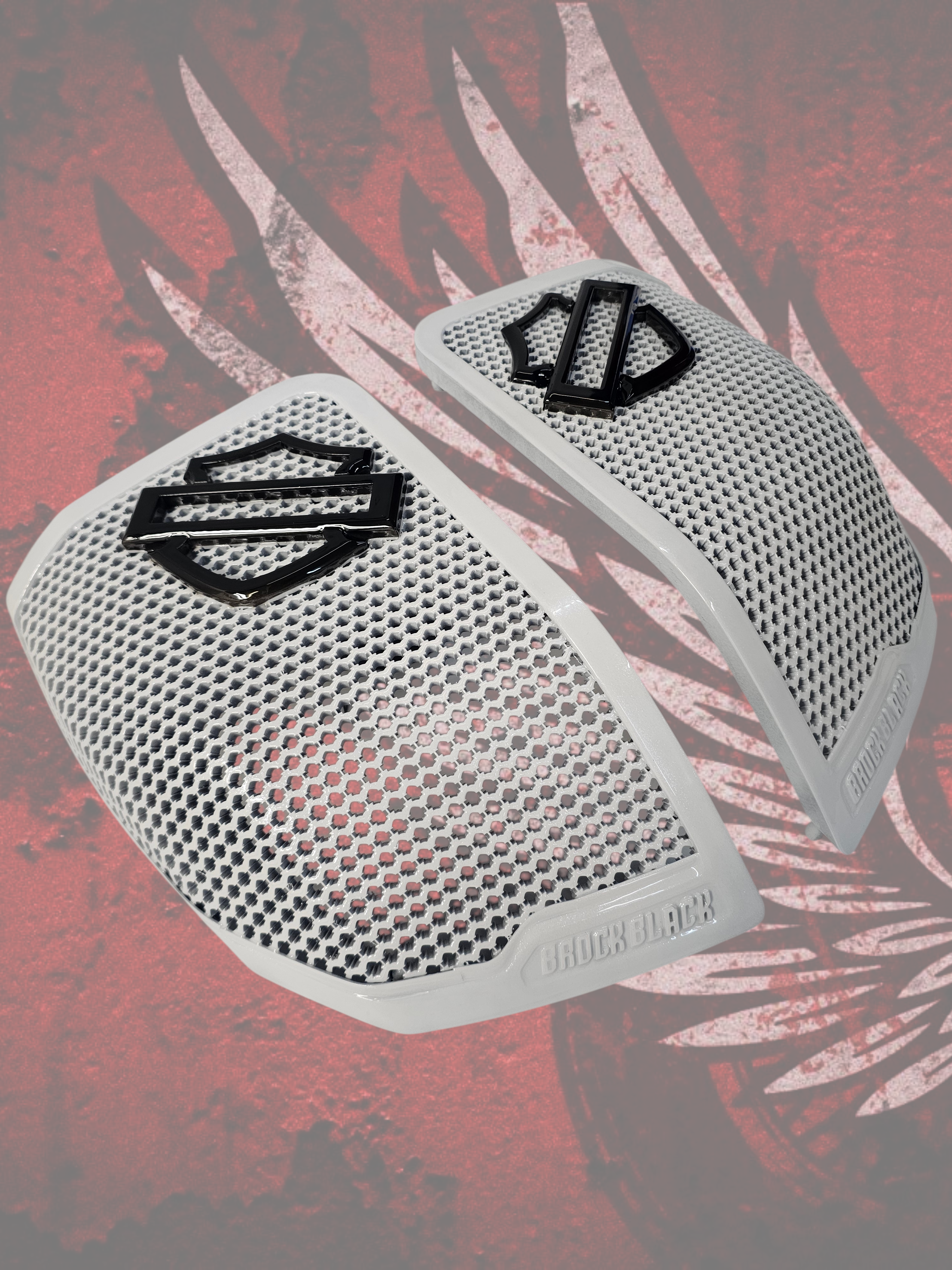 24+ Harley Davidson bag lid Speaker Grill Cover Guard shield theme