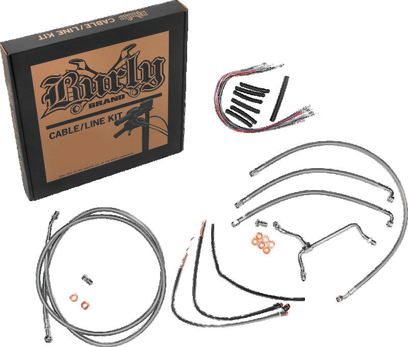 Burly Brand Gorilla Bar Control Kit 16in - Stainless Steel B30-1165