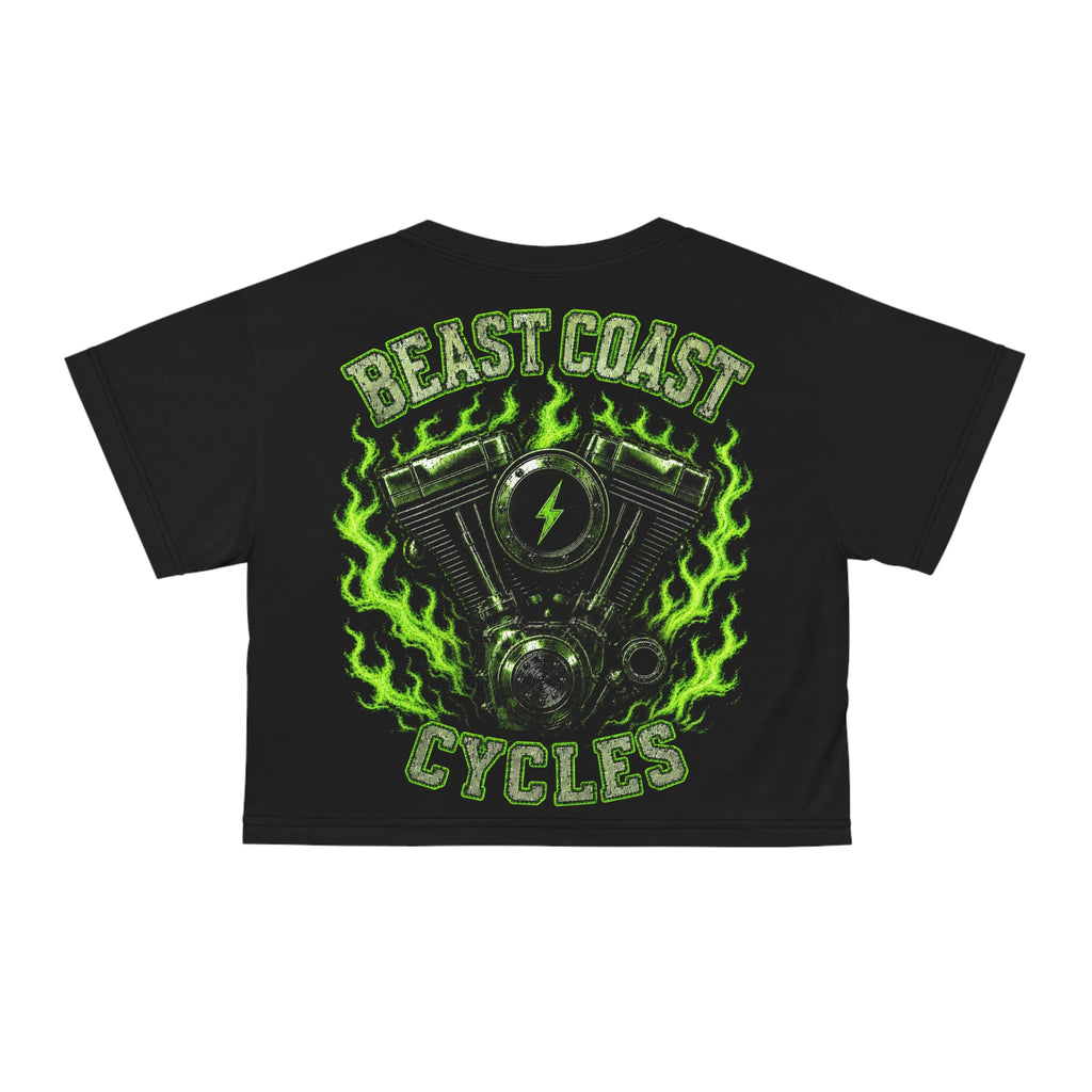 Beast Coast Crop Tee - Lime Green