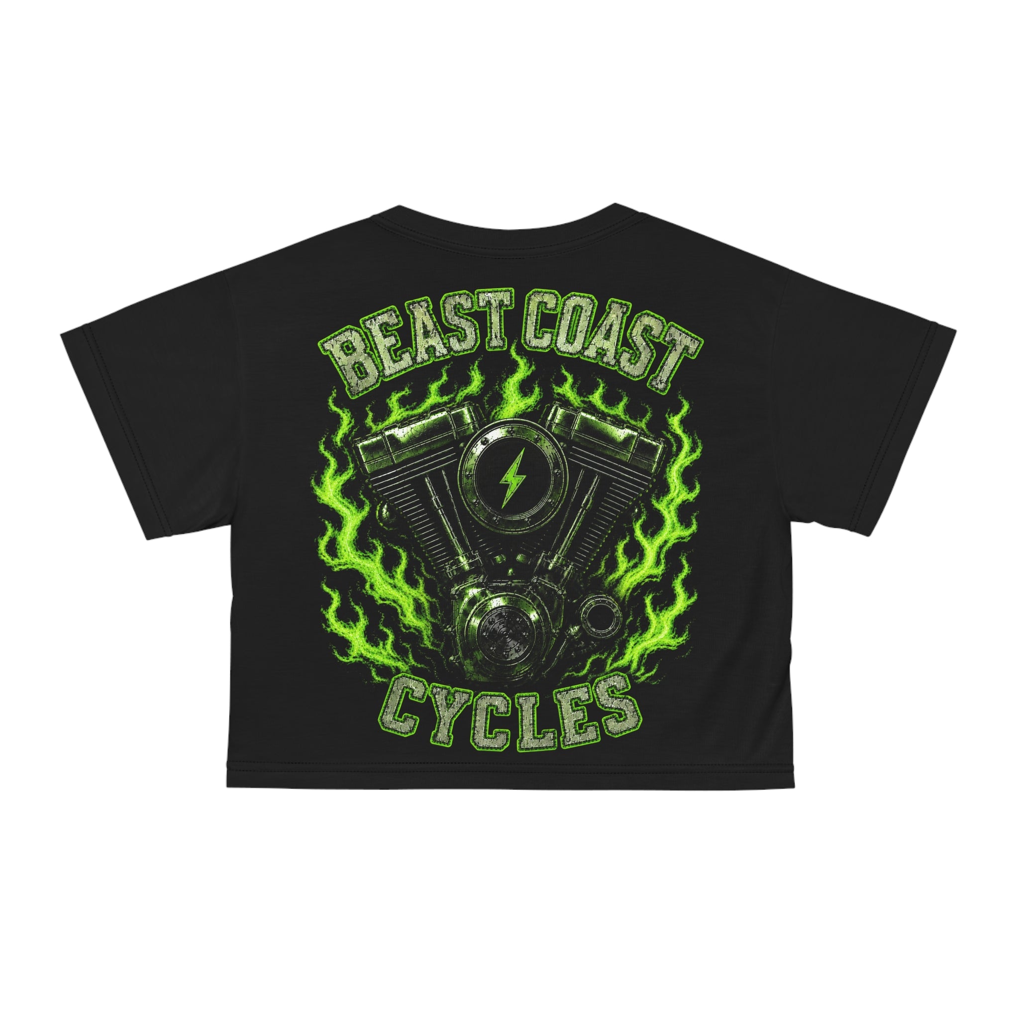 Beast Coast Crop Tee - Lime Green