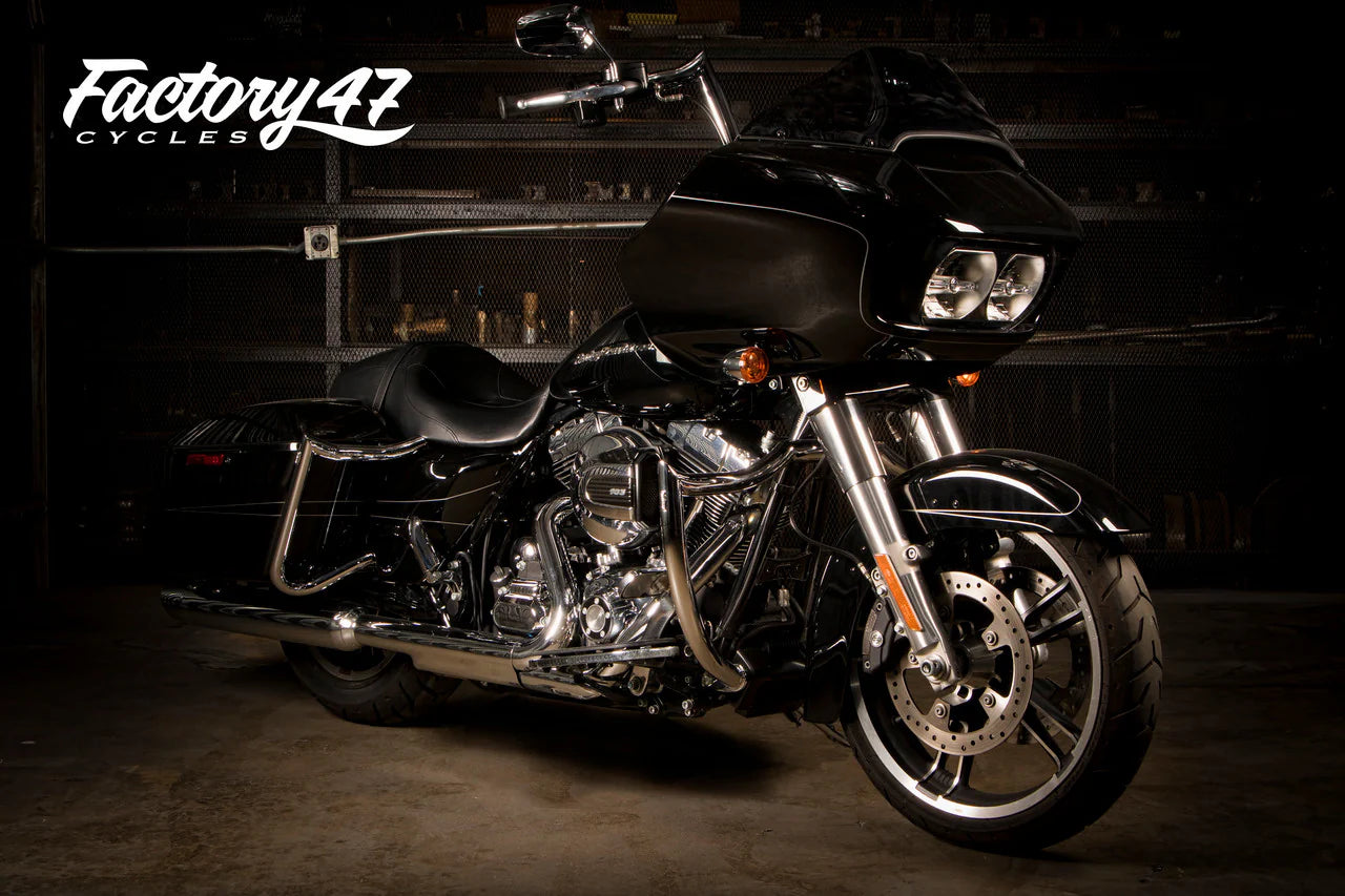 Factory 47 Crash Bar - Anarchy Chrome for Baggers