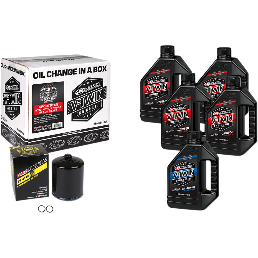 Sportster XL Synthetic Oil Change Kit — Black