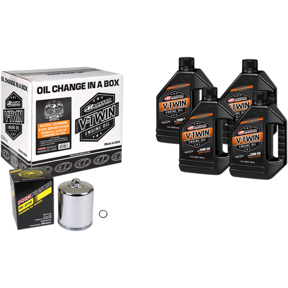 Evo / Sportster XL Quick Oil Change Kit — Chrome