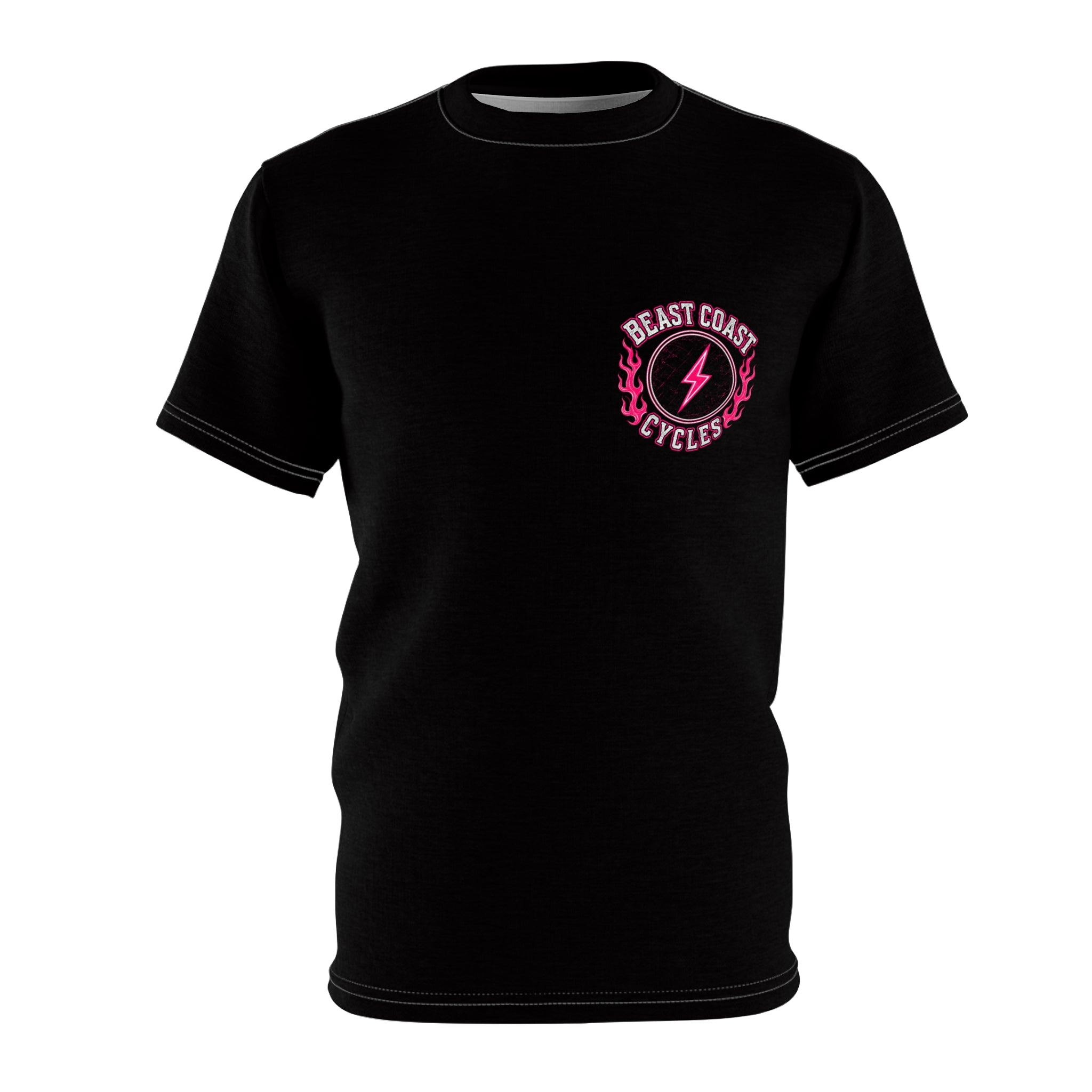 Beast Coast Cycles Black Tee —Pink