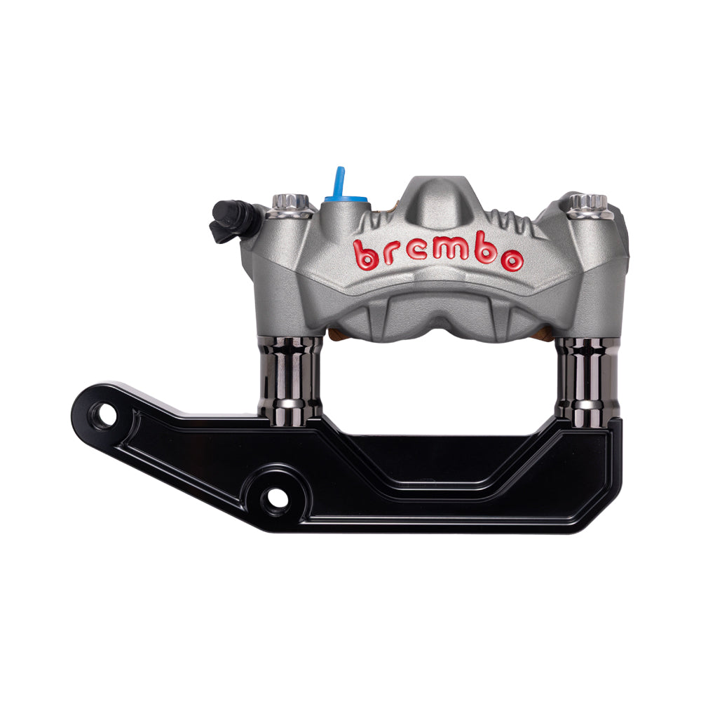 Titanium Gray Brembo 108mm GP4-RS Monobloc Caliper with Black Chrome 29mm Spacers and Black Radial Bracket