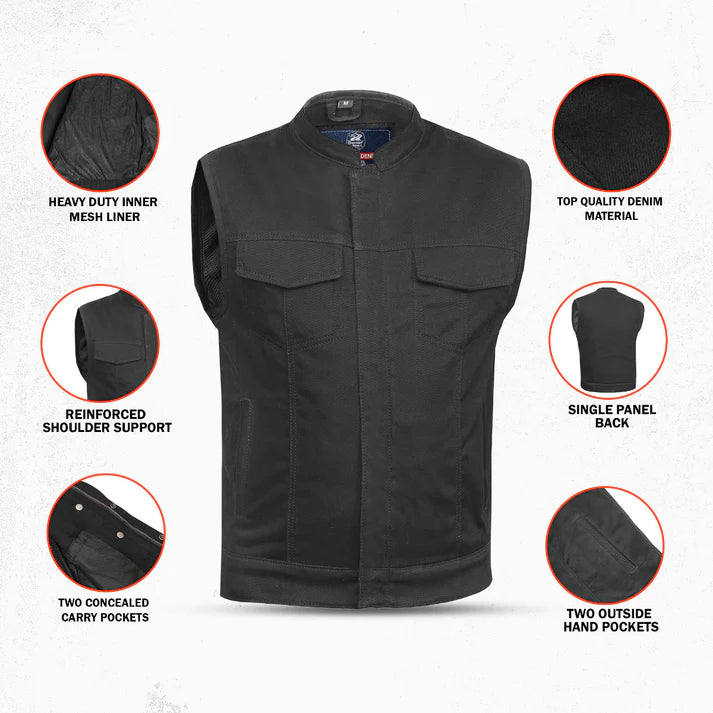 Axel Men's Denim Motorcycle Vest