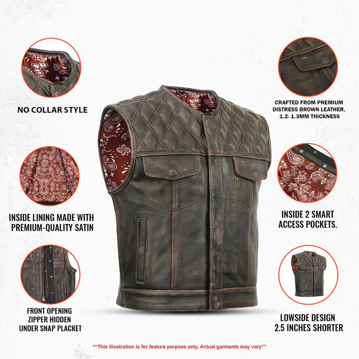 Harley Knight - Lowcut Summer Spark Men's Leather Vest