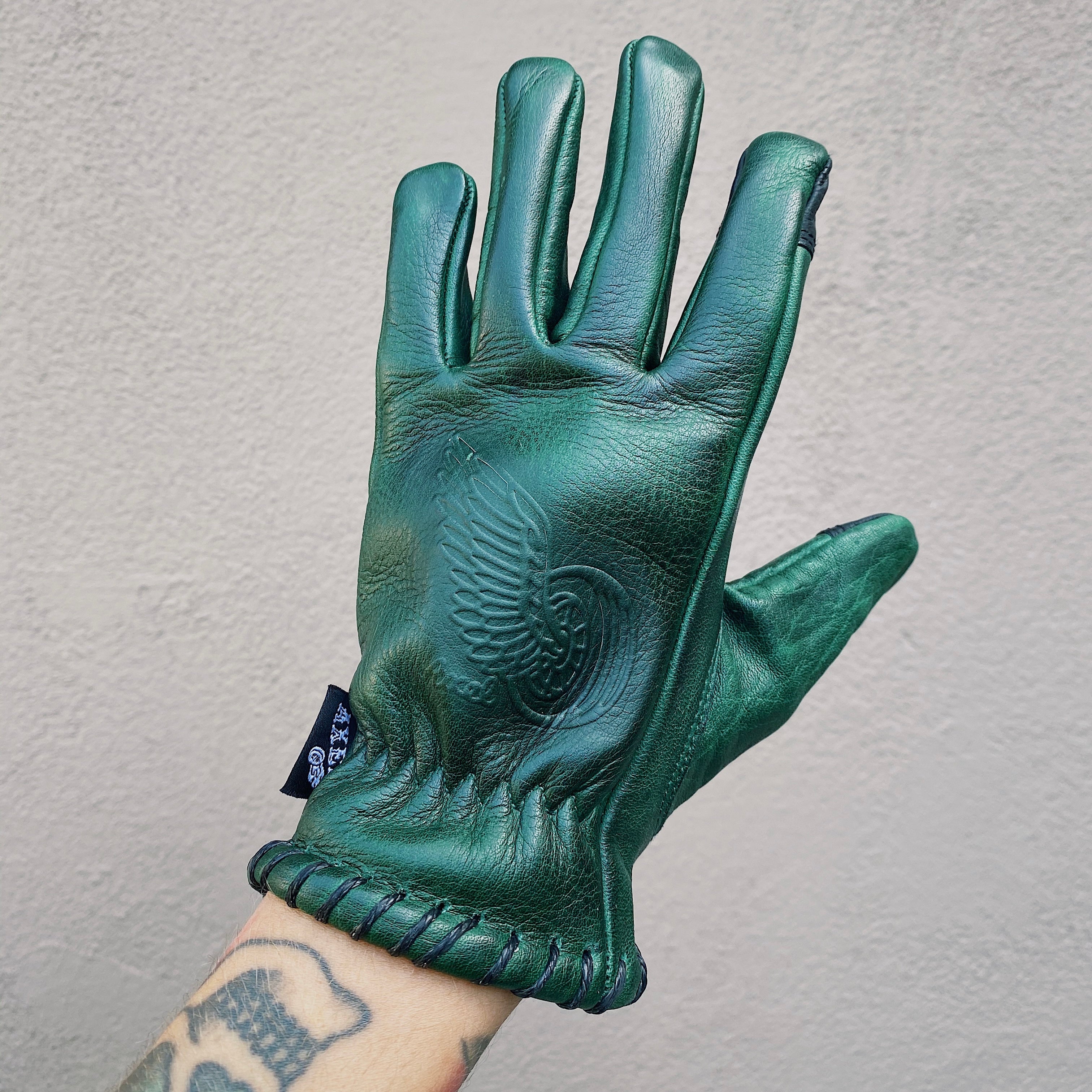 Green Cowhide Gloves