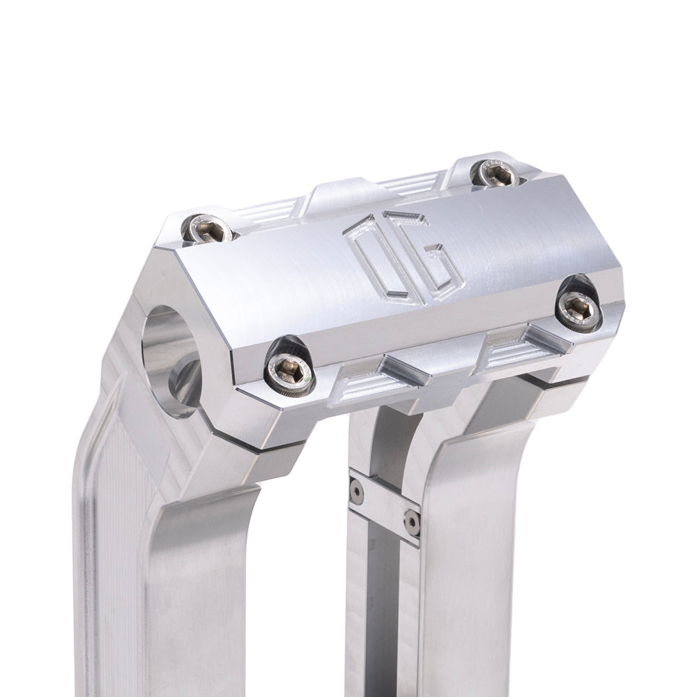 OG Aluminum 10.5 inch Pull Back Risers with Aluminum Standard Top Clamp