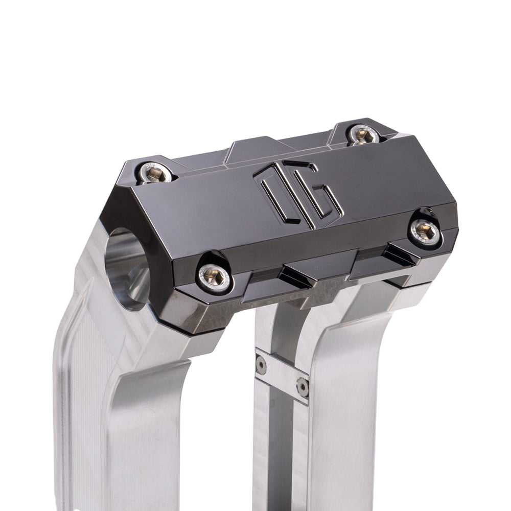OG Aluminum 10.5 inch Pull Back Risers with Black Chrome Standard Top Clamp