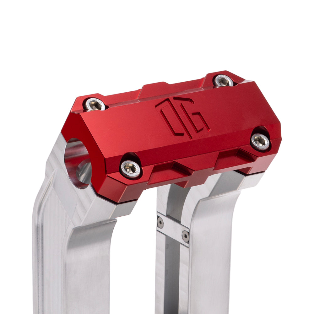 OG Aluminum 10.5 inch Pull Back Risers with Red Standard Top Clamp