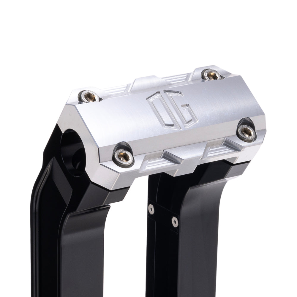 OG Black 10.5 inch Pull Back Risers with Aluminum Standard Top Clamp