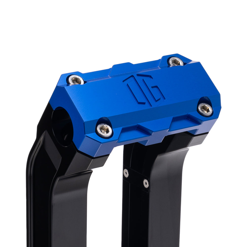 OG Black 10.5 inch Pull Back Risers with Blue Standard Top Clamp