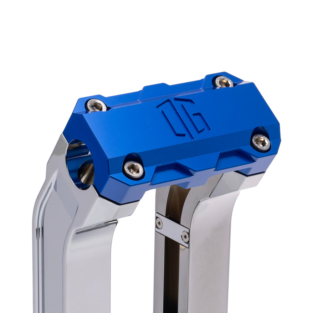 OG Chrome 10.5 inch Pull Back Risers with Blue Standard Top Clamp
