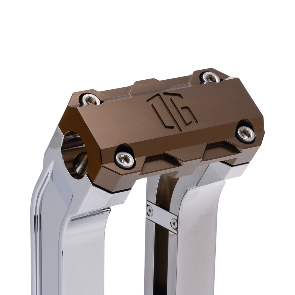 OG Chrome 10.5 inch Pull Back Risers with Bronze Standard Top Clamp