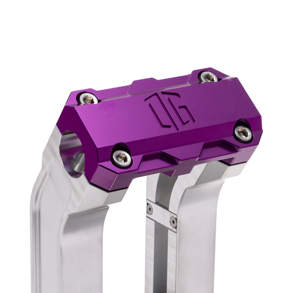 OG Aluminum 10.5 inch Straight Risers with Purple Standard Top Clamp