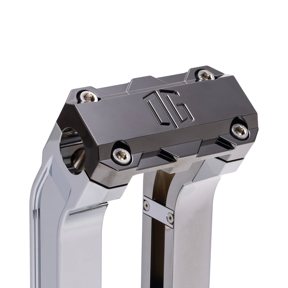 OG Chrome 10.5 inch Straight Risers with Black Chrome Standard Top Clamp
