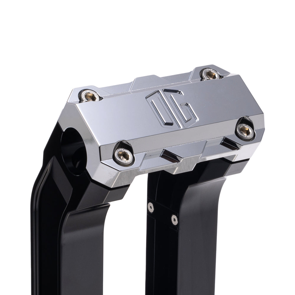 OG Black 2 inch Pull Straight Risers with Chrome Standard Top Clamp