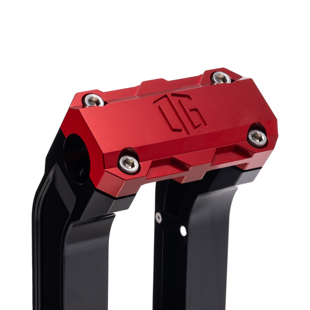 OG Black 2 inch Pull Straight Risers with Red Standard Top Clamp