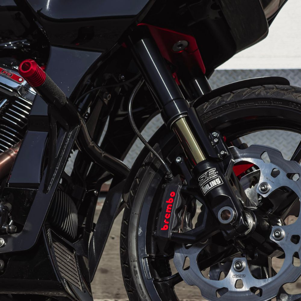 OG 2014-2023 Touring Inverted Front End Upgrade kit installed on a 2019 Road Glide