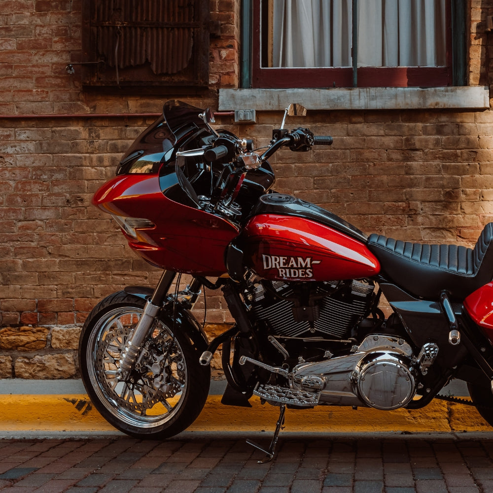 OG Chrome 2014-Up Touring Triple Trees kit installed on a 2024 Road Glide Satndard