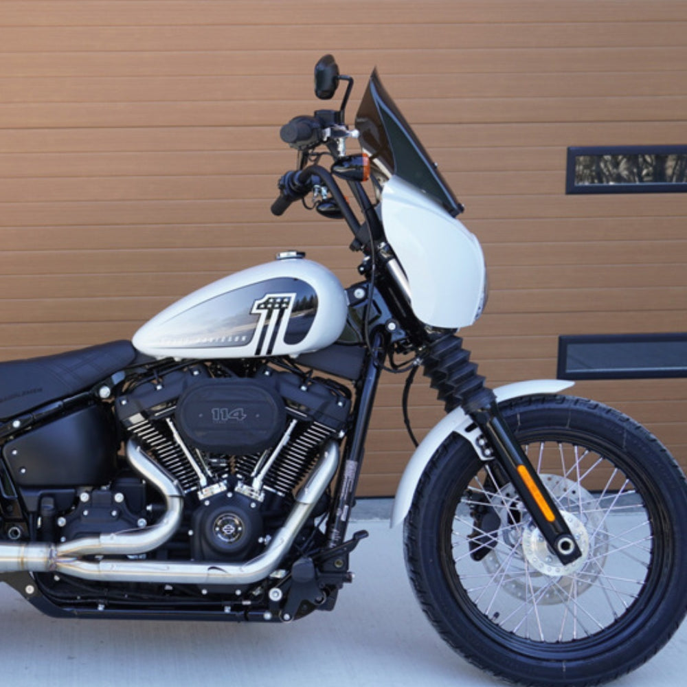 OG 2018-Up Softail 49mm Complete T-Sport Fairing Kit on a 2024 Softail Street Bob FXBB with 15-inch Dark Smoke screen