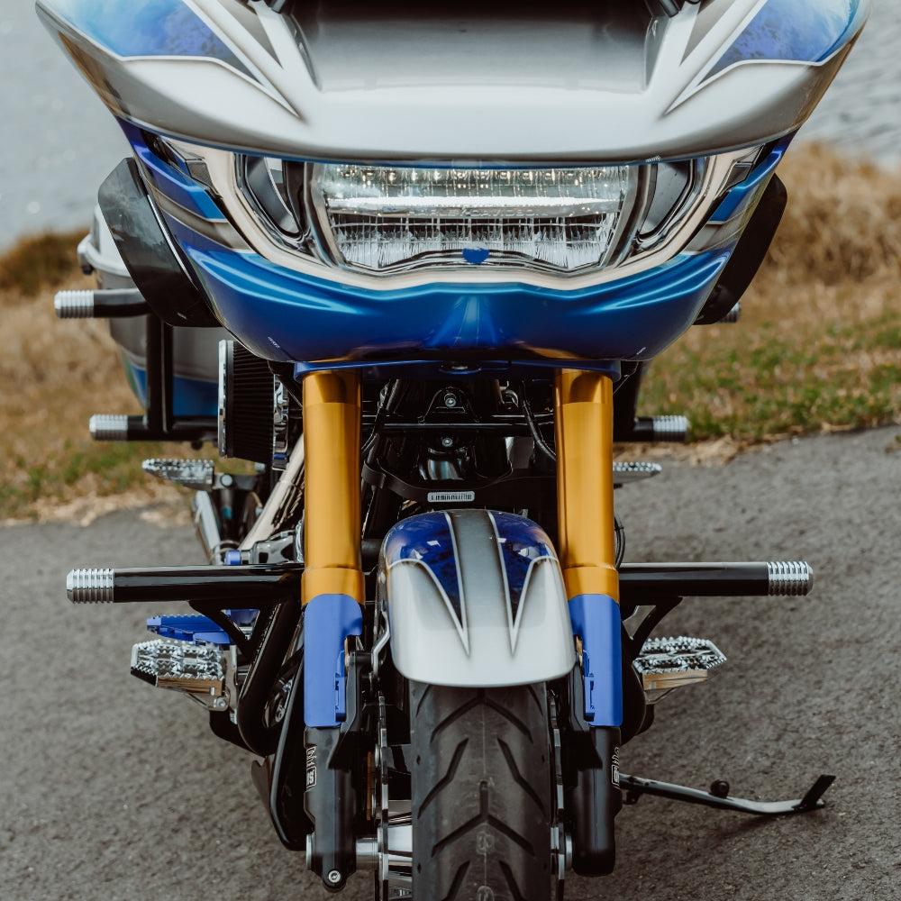 OG 2024-Up Touring Inverted Front End Upgrade kit installed on a 2026 Road Glide