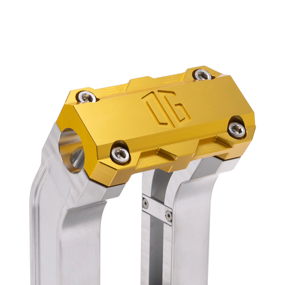 OG Aluminum 6.5 inch Pull Back Risers with Gold Standard Top Clamp