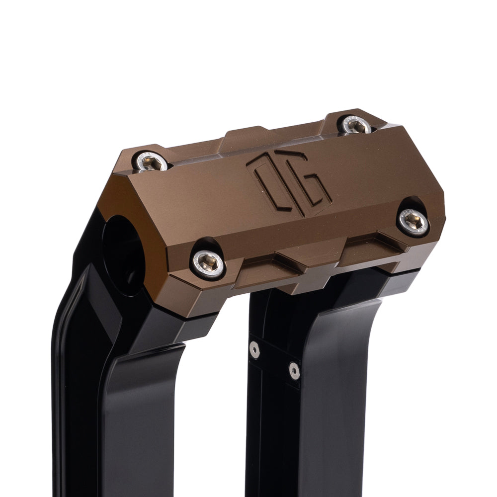 OG Black 6.5 inch Pull Back Risers with Bronze Standard Top Clamp