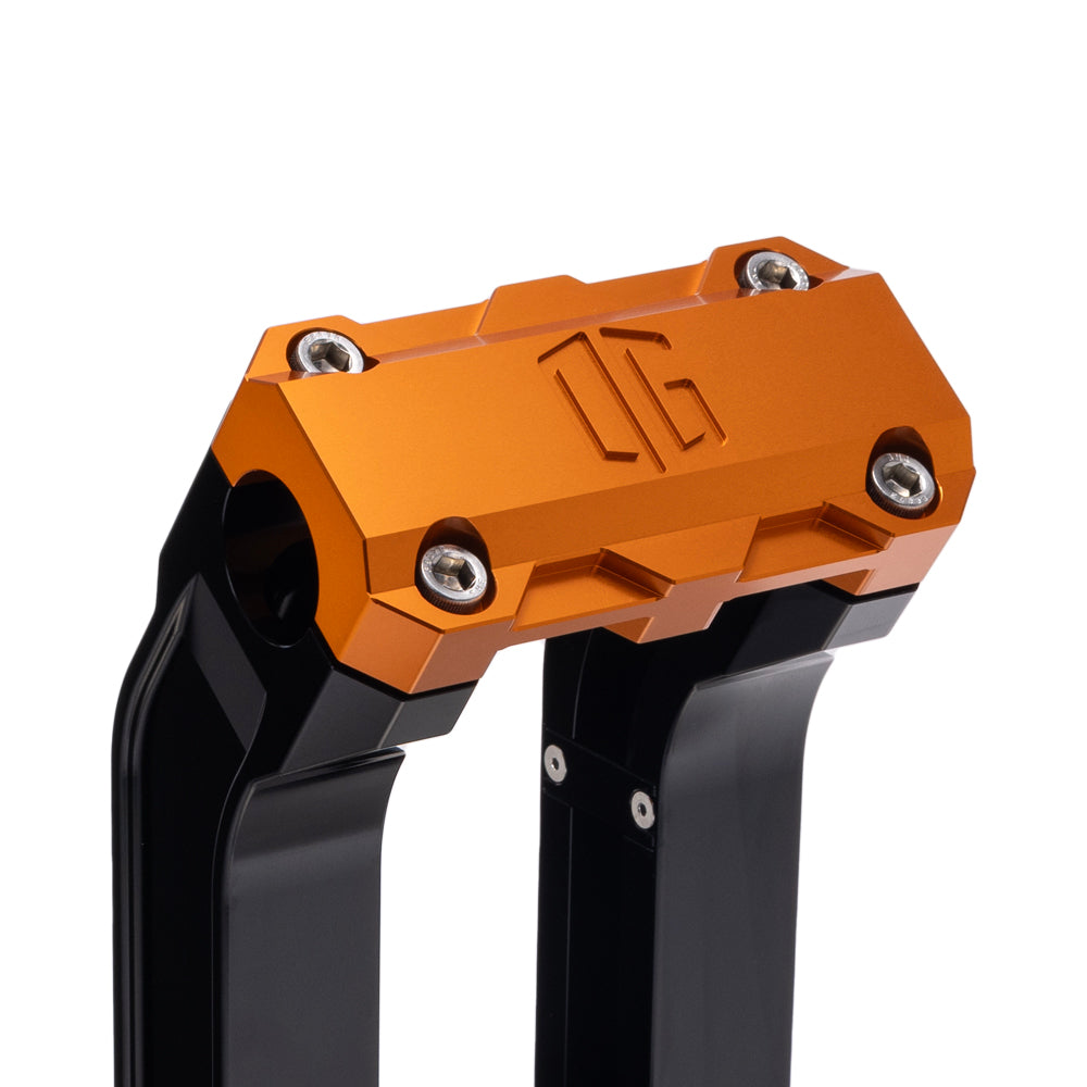 OG Black 6.5 inch Pull Back Risers with Orange Standard Top Clamp