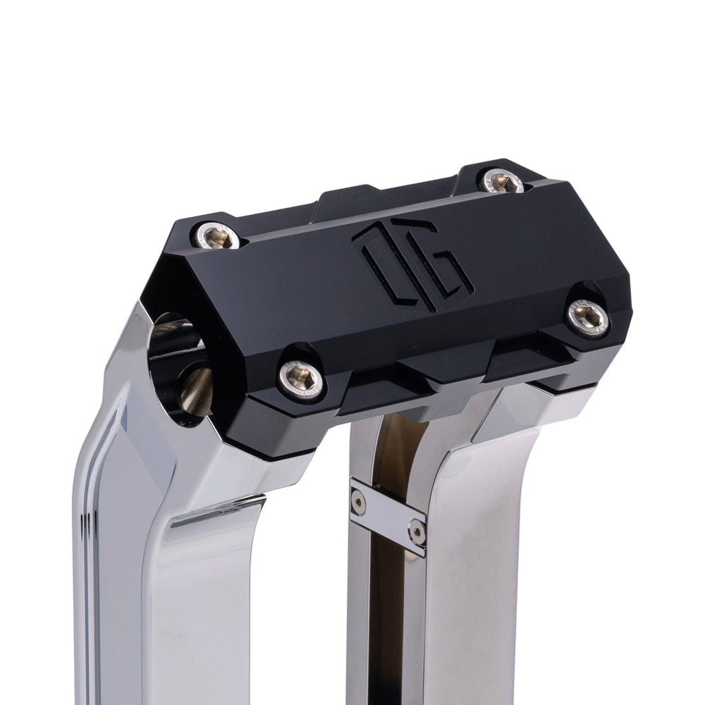 OG Chrome 6.5 inch Pull Back Risers with Black Standard Top Clamp