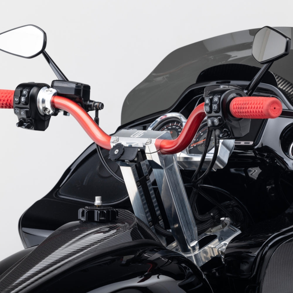 OG 8.5'' Straight Risers installed on a Touring/Bagger