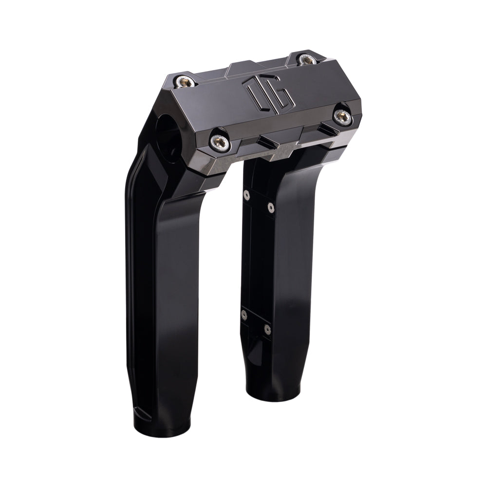 OG Black 8.5 inch Pull Back Risers with Black Chrome Standard Top Clamp