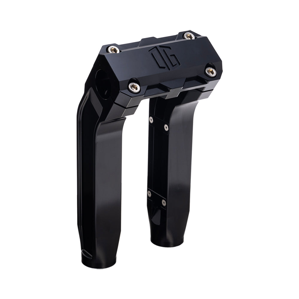 OG Black 8.5 inch Pull Back Risers with Black Standard Top Clamp