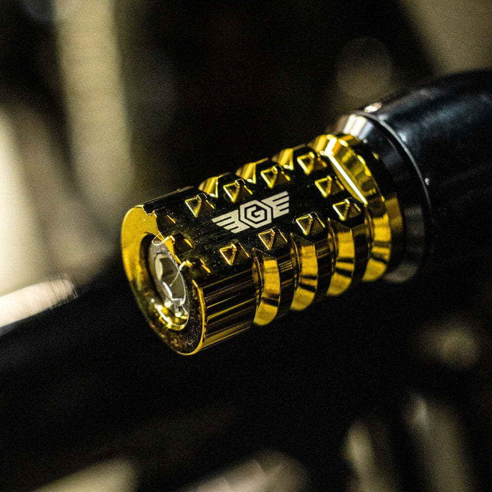 OG Indian Shorty Gripper Shifter Peg Gold Plating installed on a Indian Challenger