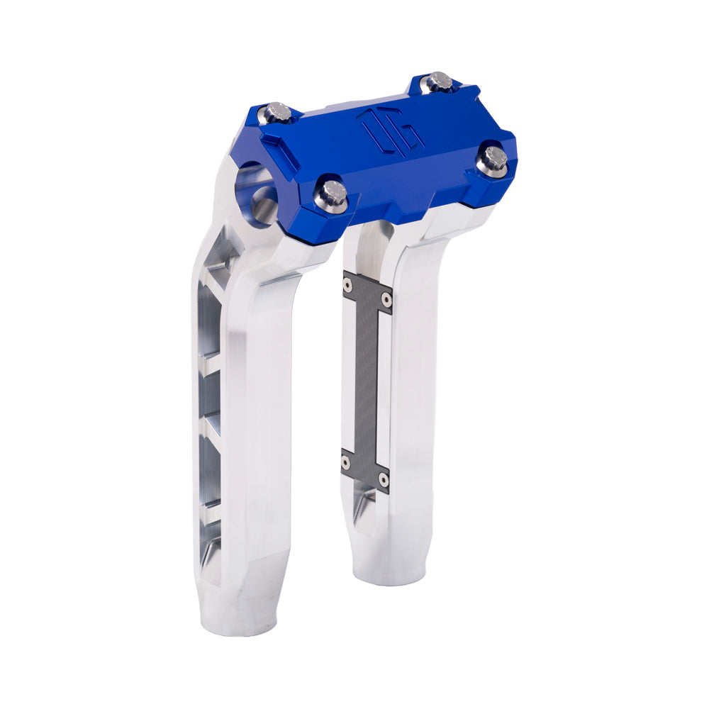 OG Aluminum Performance 8.5 inch Pull Back Riser Legs with Blue Performance Top Clamp