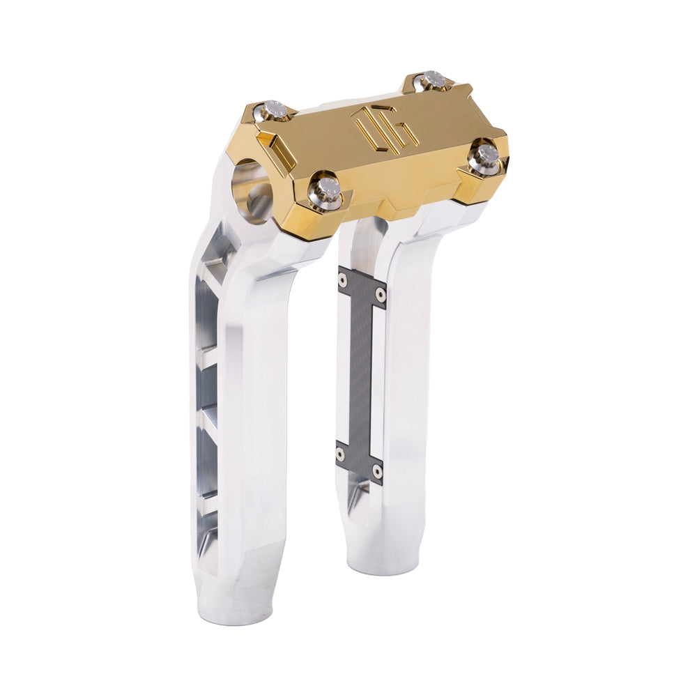 OG Aluminum Performance 8.5 inch Pull Back Riser Legs with Gold Plating Performance Top Clamp