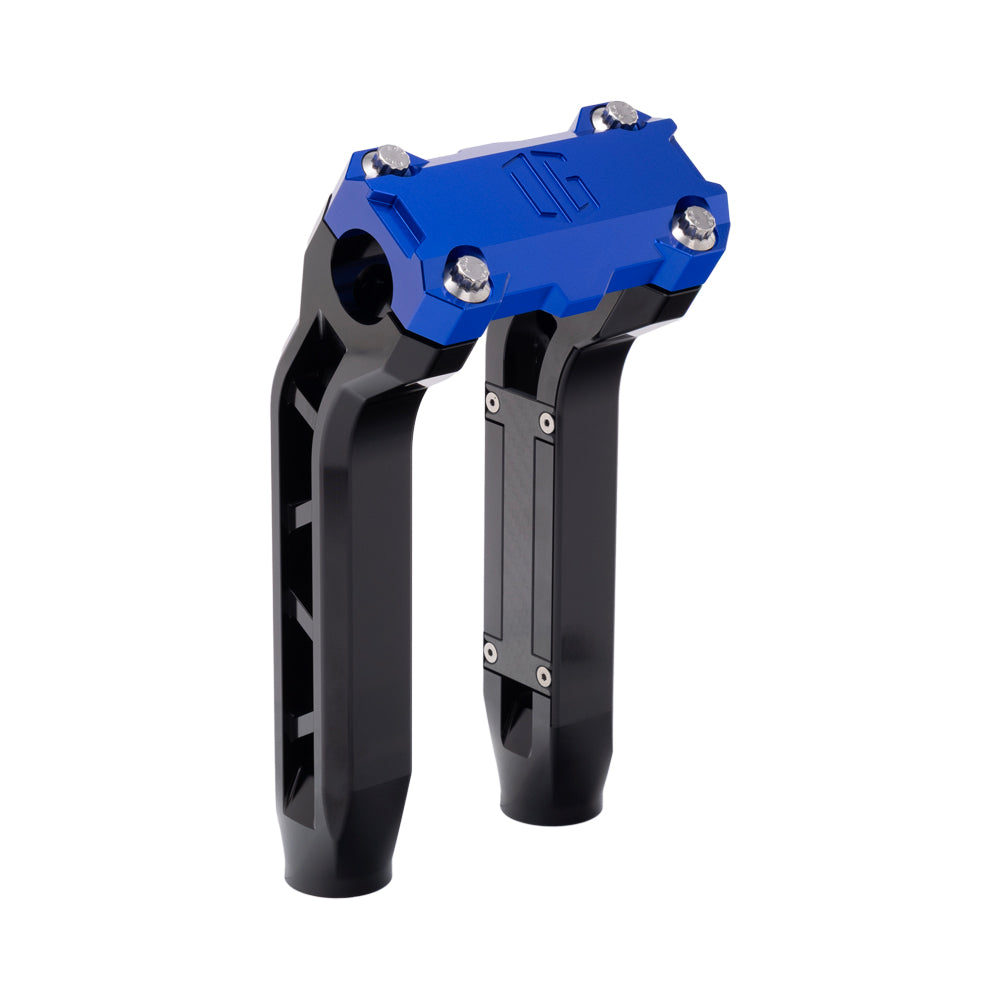 OG Black Performance 8.5 inch Pull Back Riser Legs with Blue Performance Top Clamp