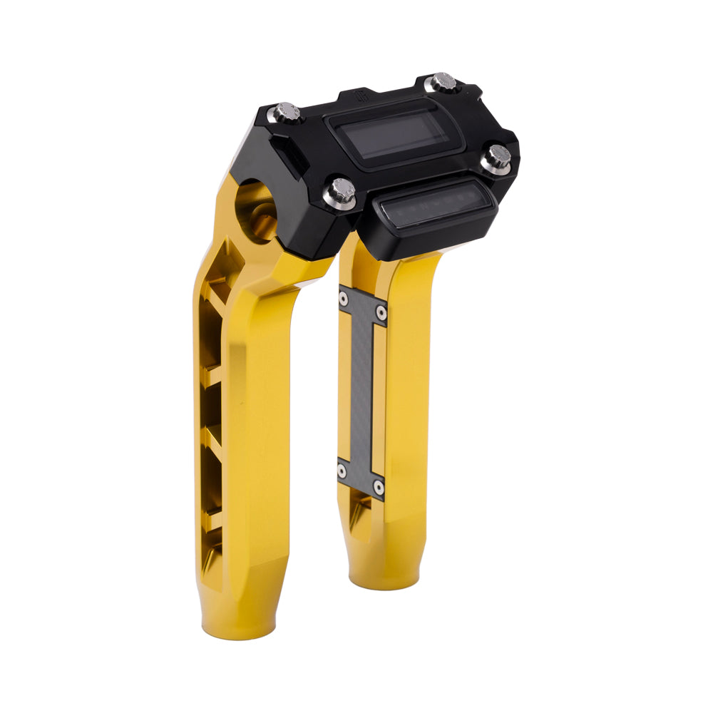 OG Gold Performance 8.5 inch Pull Back Riser Legs with Black Performance Digital Gauge Top Clamp