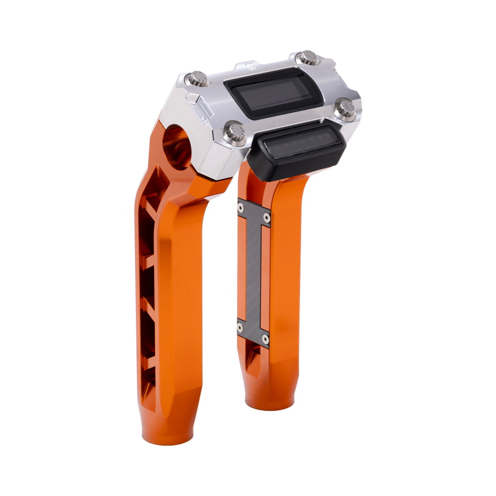 OG Orange Performance 8.5 inch Pull Back Riser Legs with Aluminum Performance Digital Gauge Top Clamp