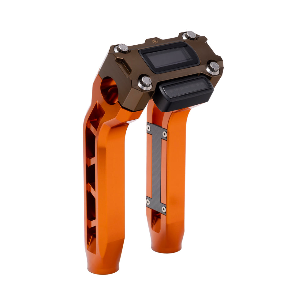 OG Orange Performance 8.5 inch Pull Back Riser Legs with Bronze Performance Digital Gauge Top Clamp