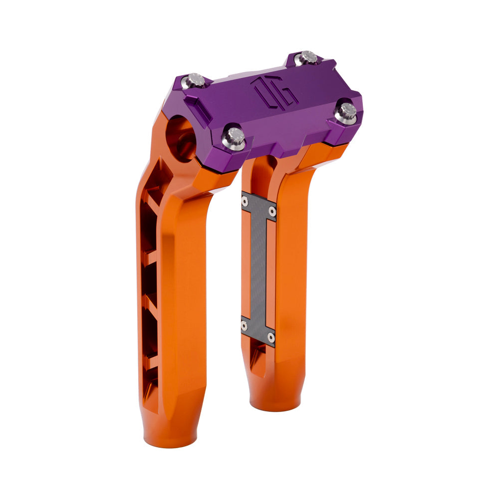 OG Orange Performance 8.5 inch Pull Back Riser Legs with Purple Performance Top Clamp