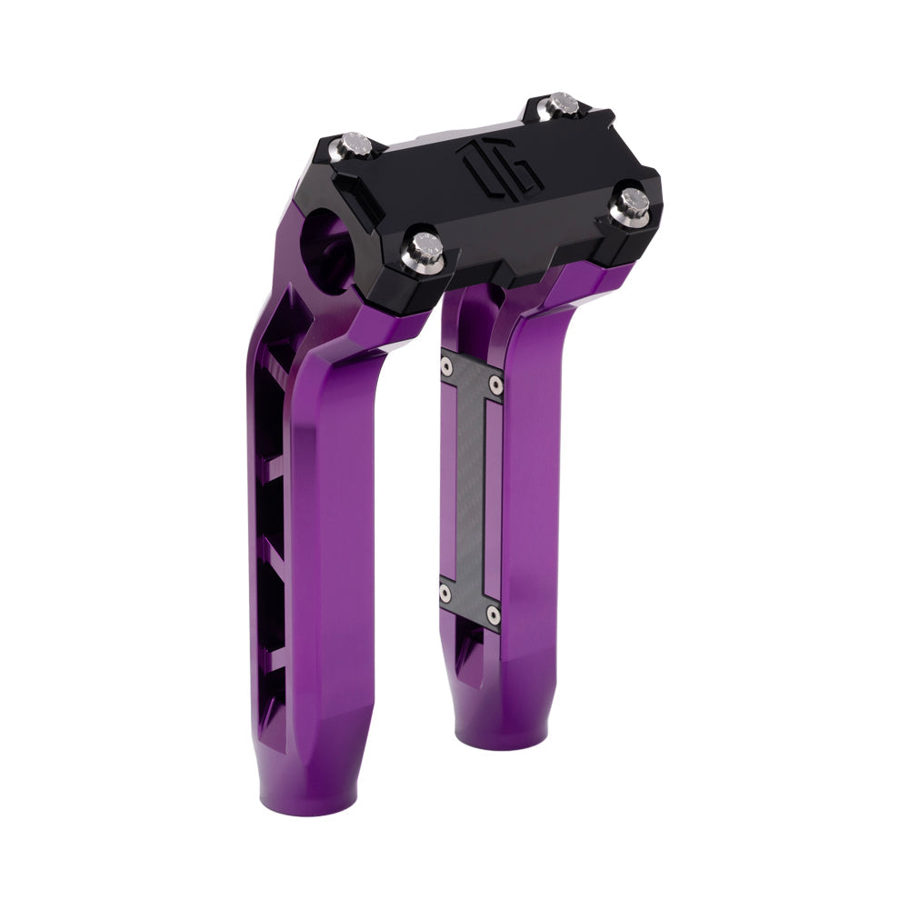 OG Purple Performance 8.5 inch Pull Back Riser Legs with Black Performance Top Clamp