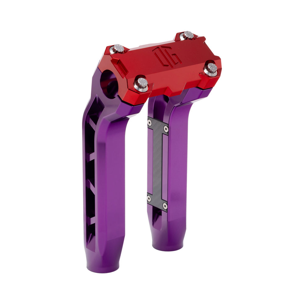OG Purple Performance 8.5 inch Pull Back Riser Legs with Red Performance Top Clamp