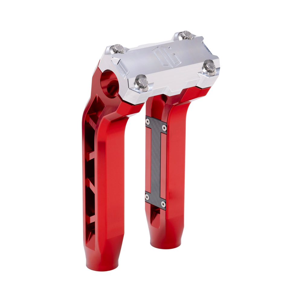 OG Red Performance 8.5 inch Pull Back Riser Legs with Aluminum Performance Top Clamp