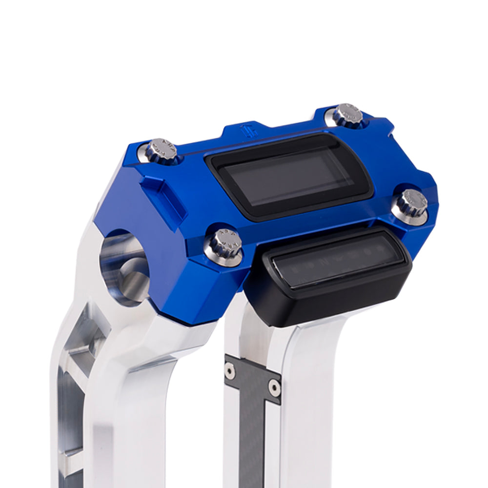 OG Blue Performance Digital Gauge Top Clamp on OG Aluminum Performance Riser Legs