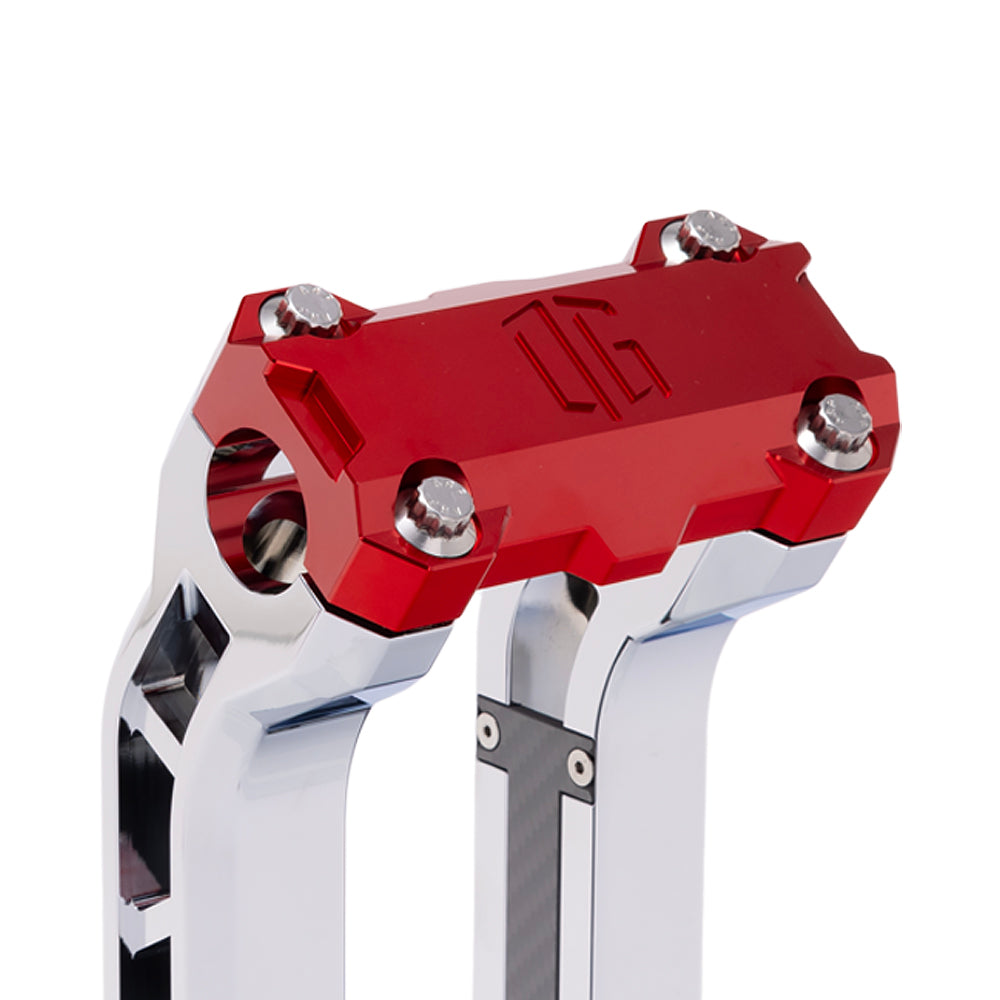 OG Red Performance Top Clamp on OG Chrome Performance Riser Legs