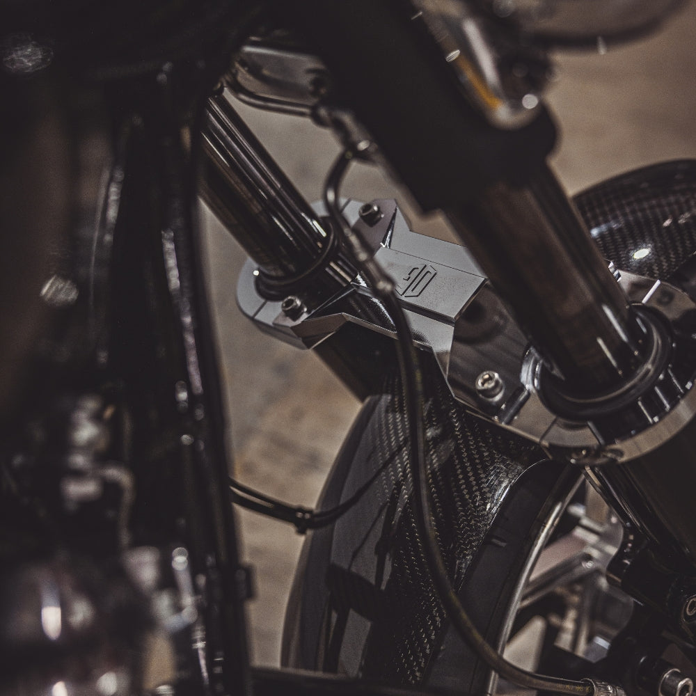 OG Speed 49mm (2014-Up) Touring Fork Brace installed on a 2020 Street Glide FLH